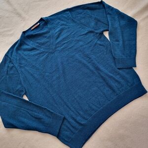 Alpaca Sweater Men's Size Large Dark Blue Long-sleeved Pullover By Sol